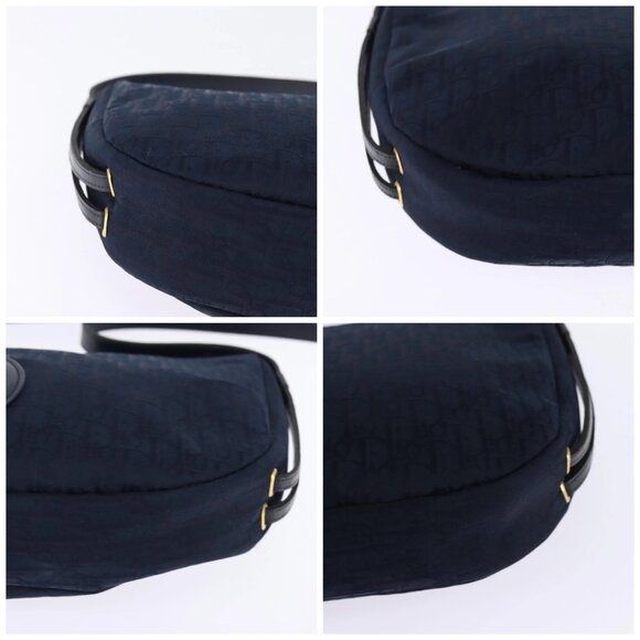 Christian Dior Trotter Canvas Shoulder Bag Navy Auth SW1716 - Picture 14 of 16